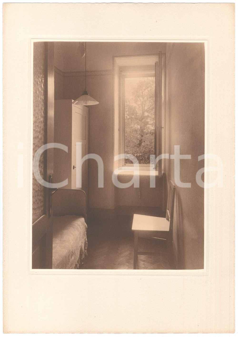 Fotografia d epoca originale 1930 ca TRIESTE ARCHITETTURA INTERNI  Cameretta  Foto LUX ET UMBRA 24x34 1