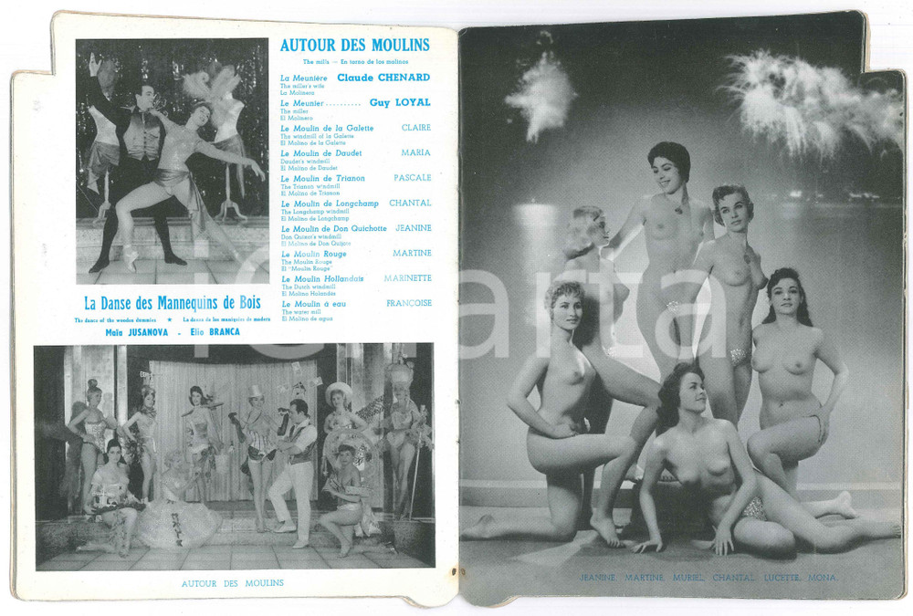 Libro, pubblicazione d epoca 1950 ca PARIS PIGALLE Revue LES NATURISTES  Naked women  ILLUSTRATED Programme 1