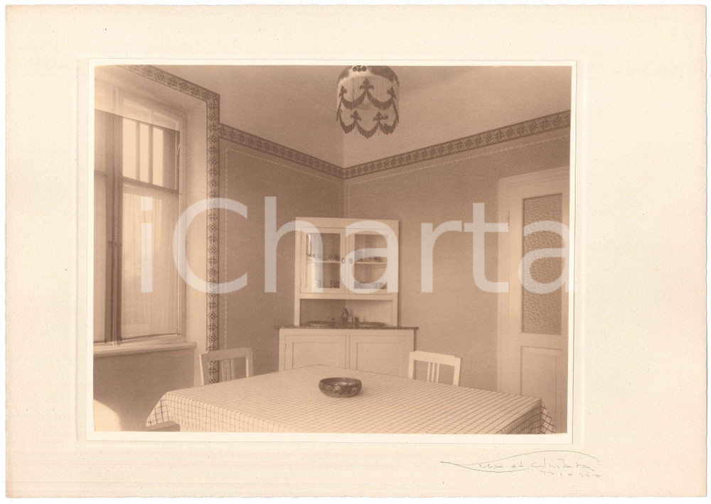 Fotografia d epoca originale 1930 ca TRIESTE ARCHITETTURA INTERNI  Soggiorno  Foto LUX ET UMBRA FIRMATA 1
