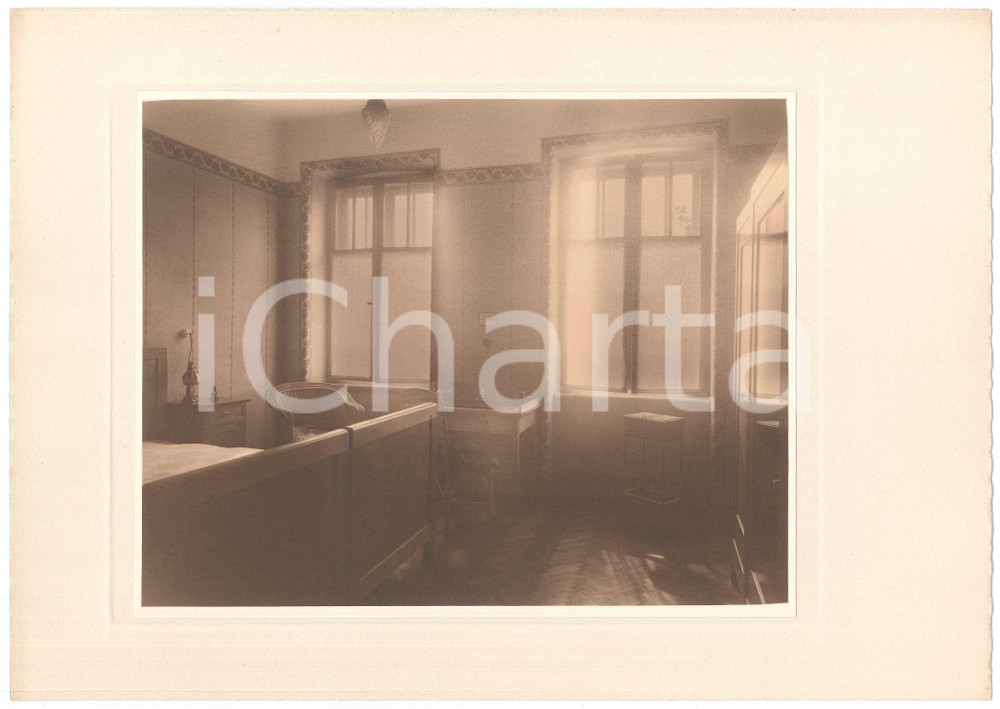 Fotografia d epoca originale 1930 ca TRIESTE ARCHITETTURA INTERNI  Stanza da letto  Foto LUX ET UMBRA 1