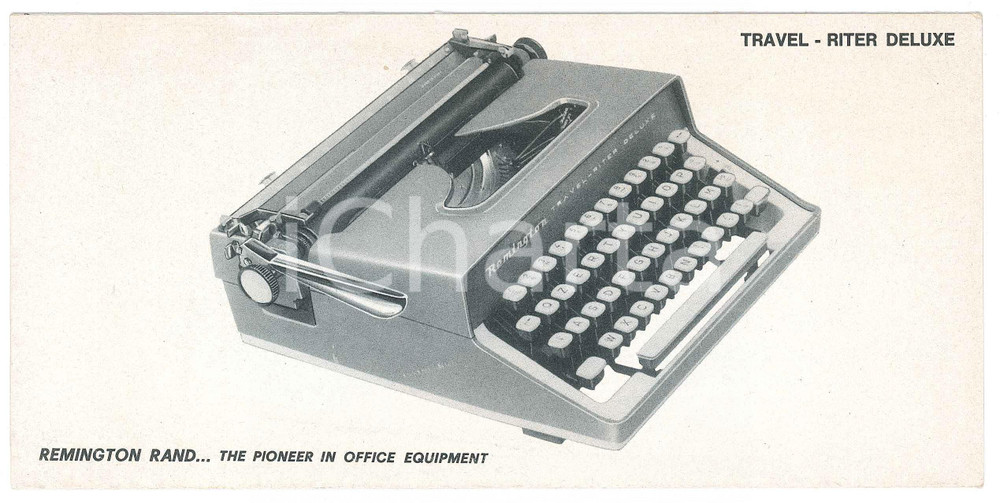 Materiale pubblicitario d’epoca 1967 MILANO Remington Rand  Macchina da scrivere TRAVEL RITER DELUXE Pieghevole 1