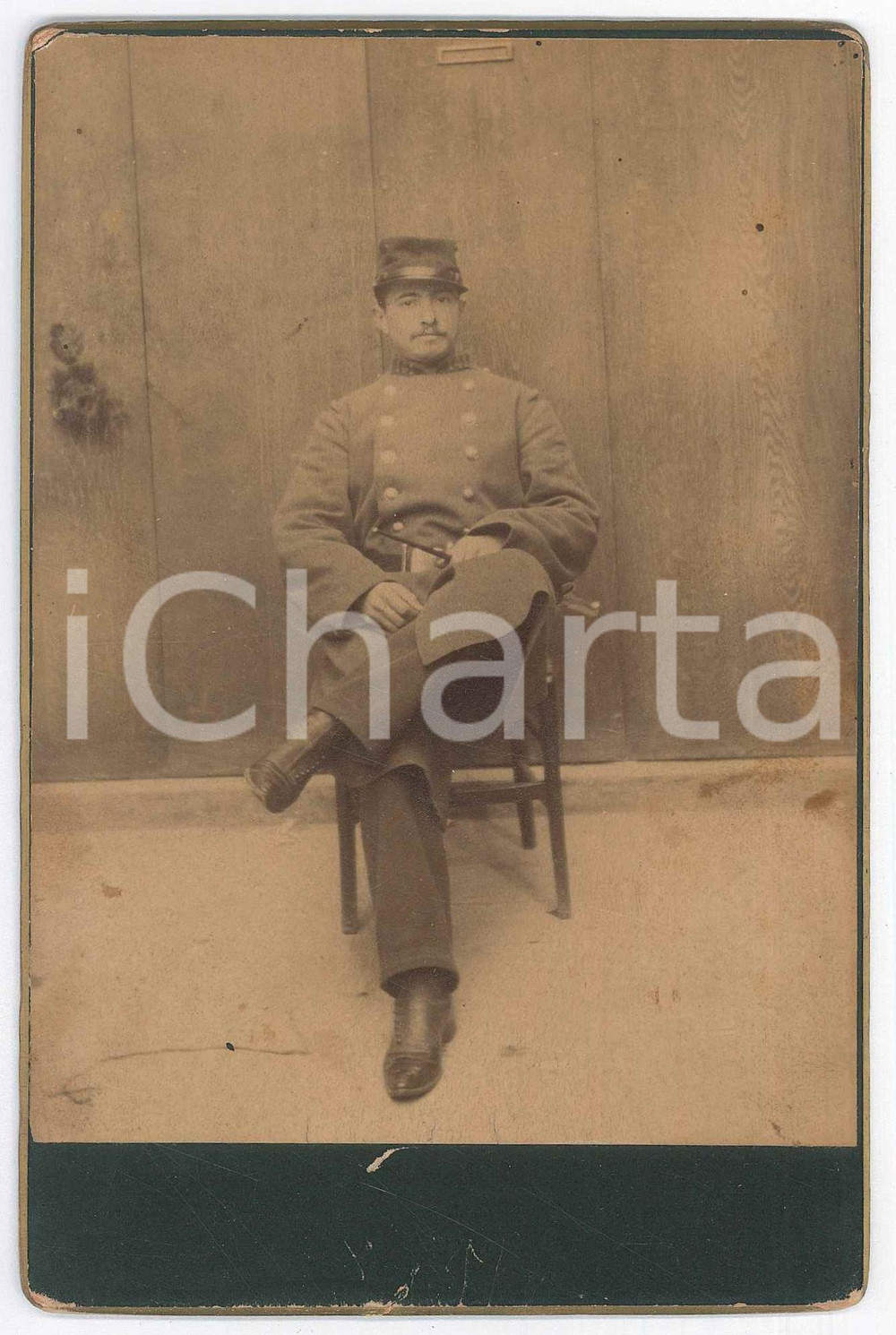 Fotografia d epoca originale 1915 ca WW1 FRANCE ARMEE DE TERRE Officier 141 RÃ©giment Photo 11x16 1