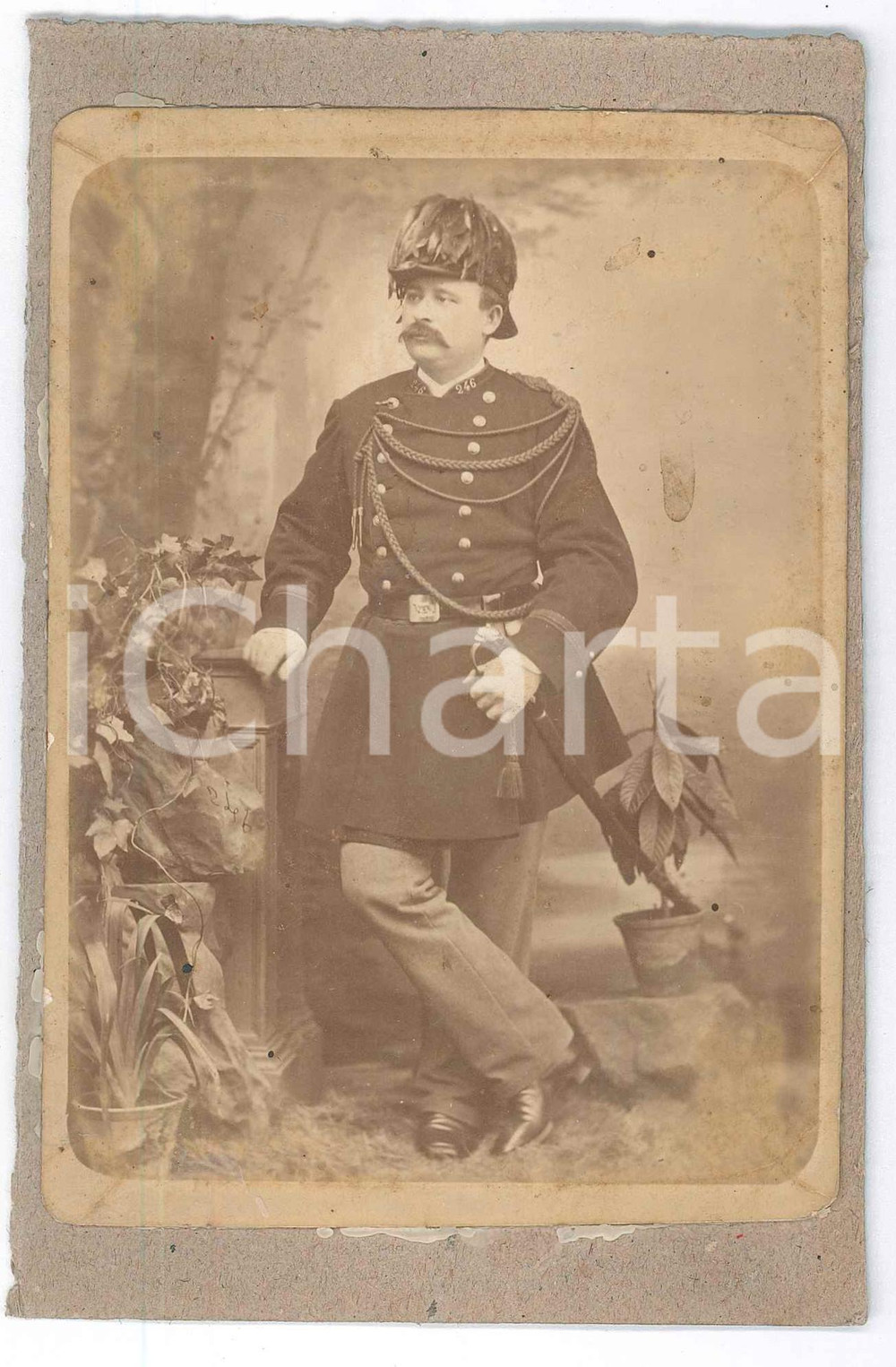 Fotografia d epoca originale 1870 ca ITALIA  REGIO ESERCITO  Bersagliere 246Â° reggimento Foto 1