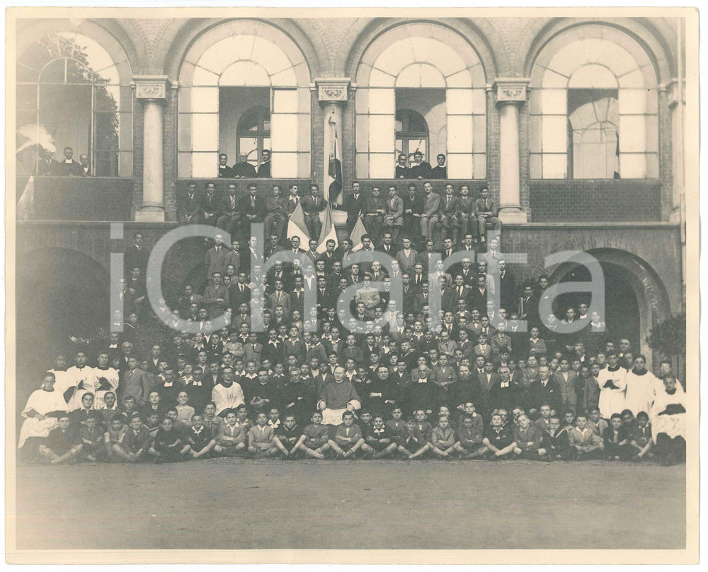 Fotografia d epoca originale 1940 ca COSTUME ITALIA Istituto scolastico religioso  Foto di gruppo 29x24 1