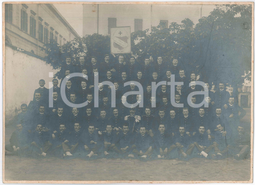 Fotografia d epoca originale 1910 ca REGIO ESERCITO NOVARA 1 Compagnia SANITA   Foto di gruppo 39x29 cm 1