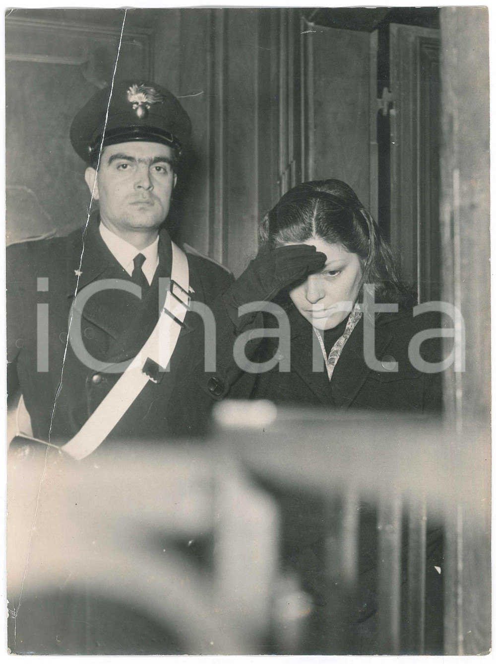 Fotografia d epoca originale 1950 ca MILANO Rina FORT belva di San Gregorio al processo Foto DANNEGGIATA 1