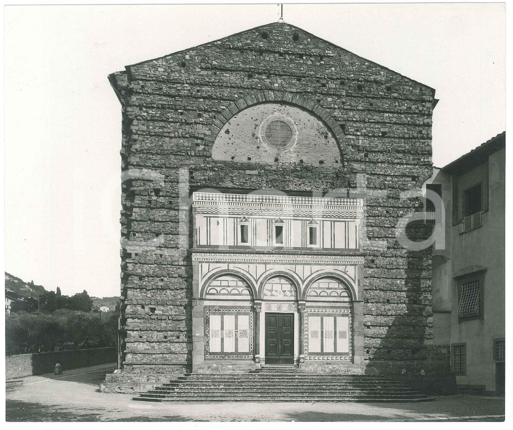 Fotografia d epoca originale 1930 ca ARCHITETTURA ROMANICA  FIESOLE  Facciata Badia Fiesolana  Foto 21x18 1