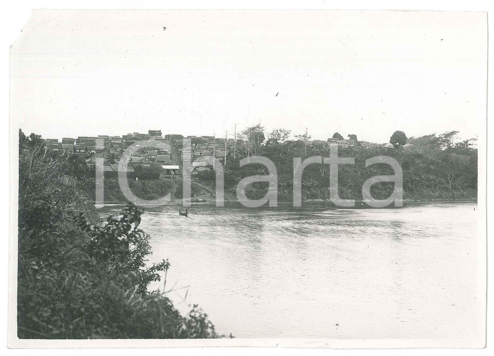 Fotografia d epoca originale 1935 ca MADAGASCAR Veduta con aziende agricole  Fotografia 18x13 cm 1
