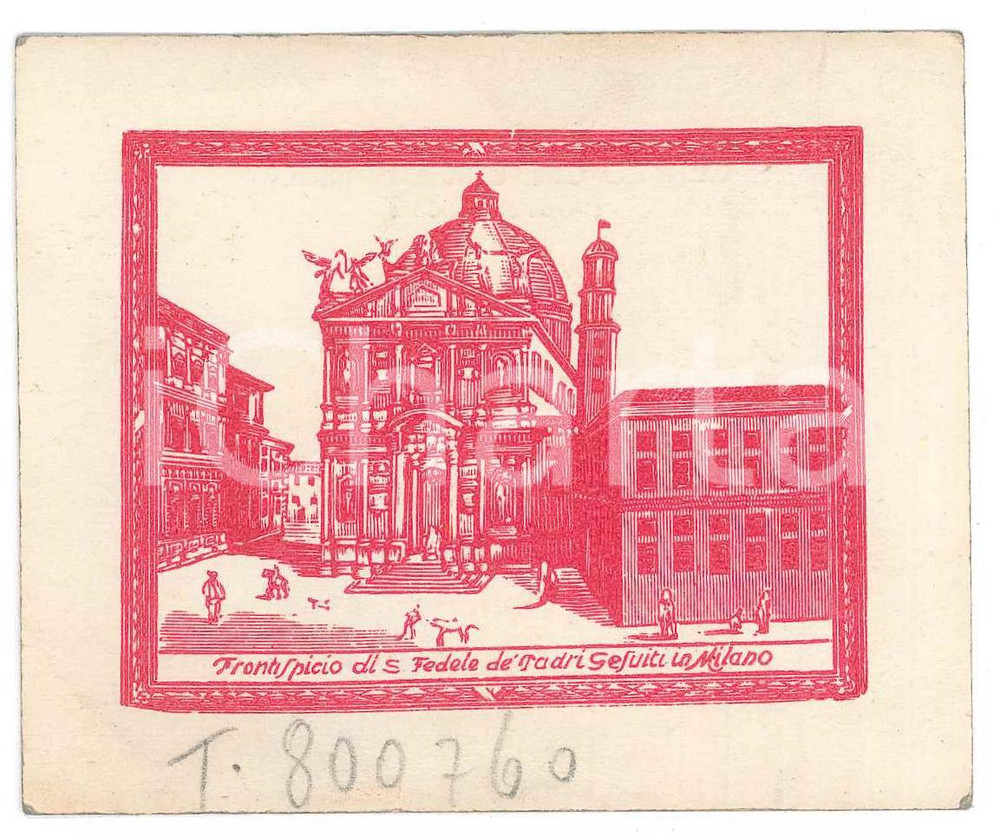 Oggetto da collezione cartaceo 1956 MILANO Centro Culturale S. FEDELE  Tessera 1