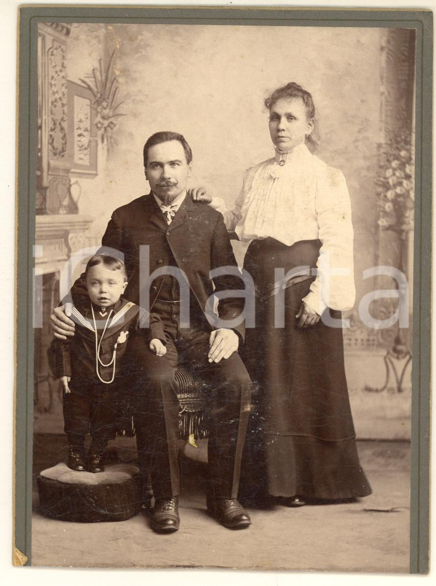 Fotografia d epoca originale 1900 ca NEW YORK Family with child  Photo Frederick BACH 11x15 cm 1