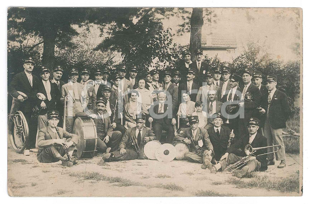 Fotografia d epoca originale 1930 MACCAGNO VA Banda musicale  Ritratto Foto RARA 14x9 cm 1