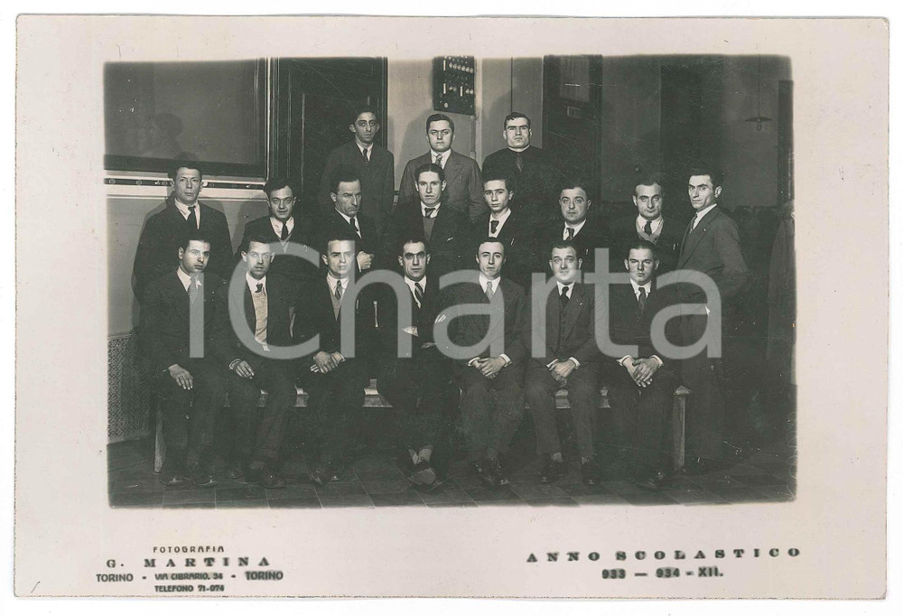 Fotografia d epoca originale 1934 UniversitÃ  di TORINO  Studenti corso di Analisi chimica  Foto G. MARTINA 1
