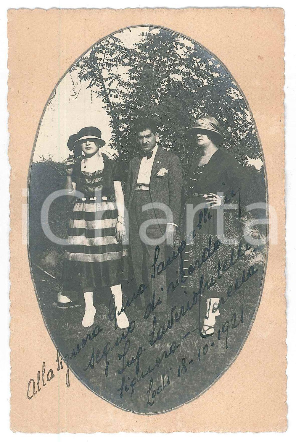 Fotografia d epoca originale 1921 LODI Ing. Saverio CRITELLI e famiglia  Ritratto Foto 9x14 cm 1