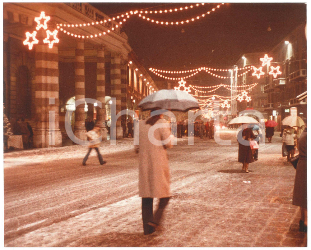 Fotografia d epoca originale 1995 ca BRESCIA Natale in città  Nevicata per le vie del centro  Foto 25x20 cm 1