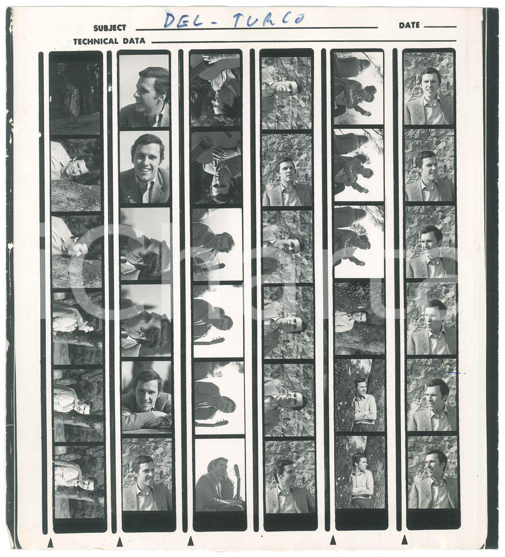 Fotografia d epoca originale 1975 ca ITALIA  MUSICA Riccardo DEL TURCO Foto con 36 provini 26x24 1