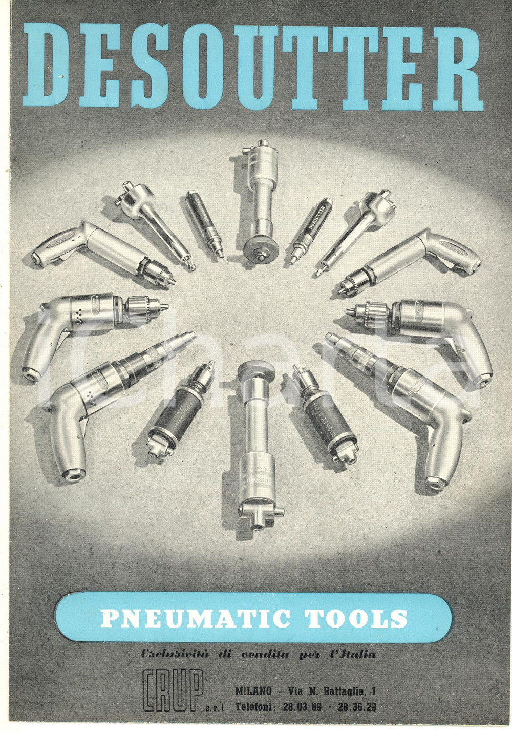 Materiale pubblicitario d’epoca 1950 LONDON  DESOUTTER Bros  Pneumatic tools ILLUSTRATED brochure 1