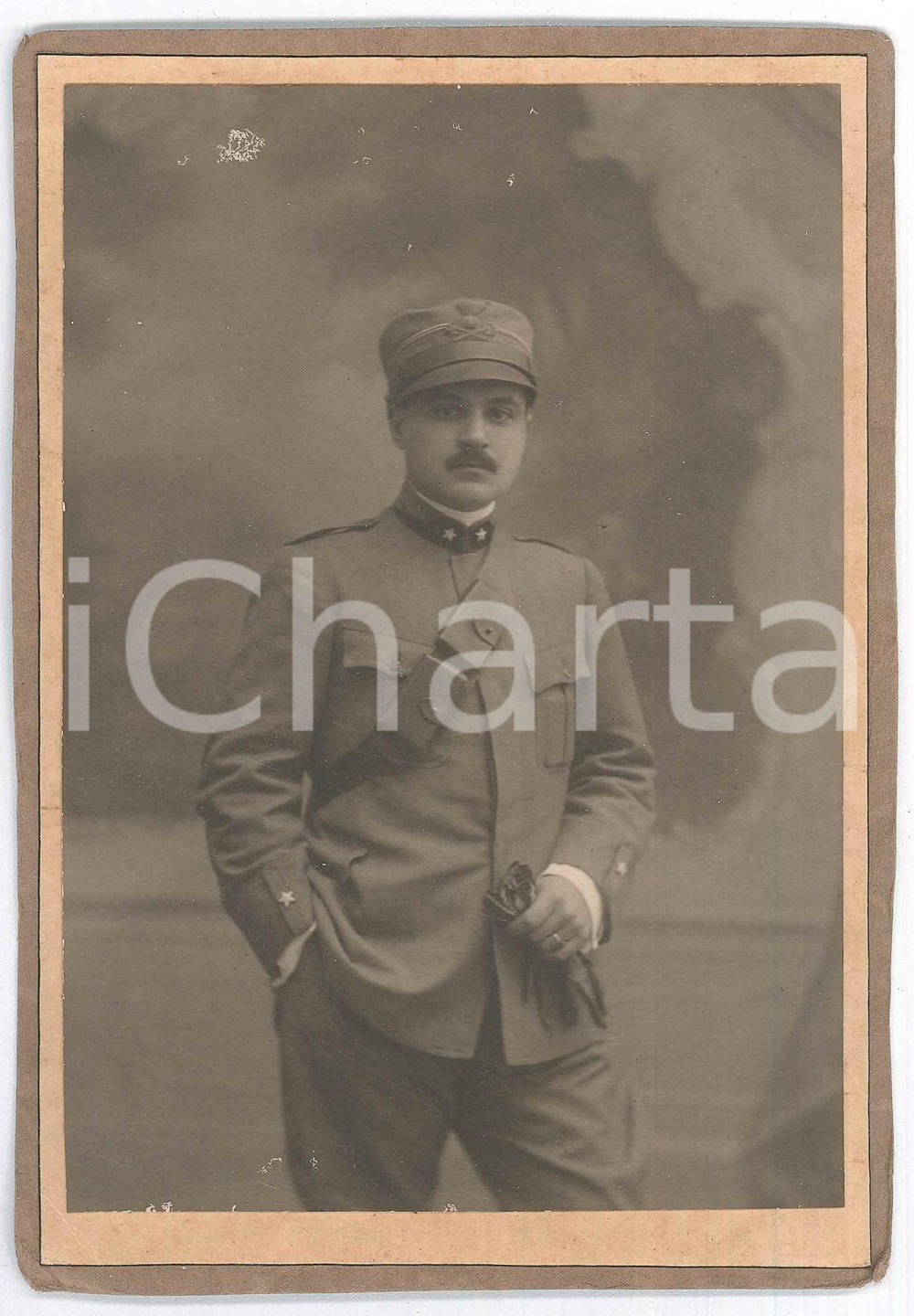 Fotografia d epoca originale 1915 ca WW1 REGIO ESERCITO Ufficiale 3Â° Reggimento GENIO  Foto 11x16 cm 1