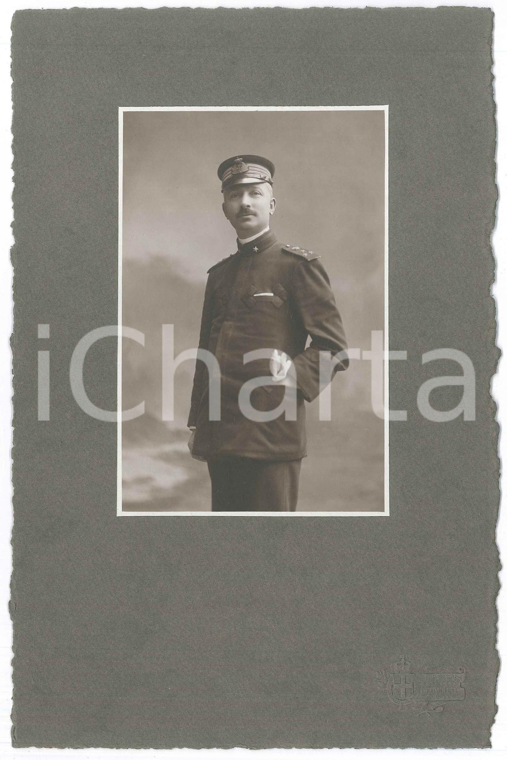Fotografia d epoca originale 1910 ca MILANO Ritratto di ufficiale della REGIA MARINA 2 Foto GUIGONI E BOSSI 1