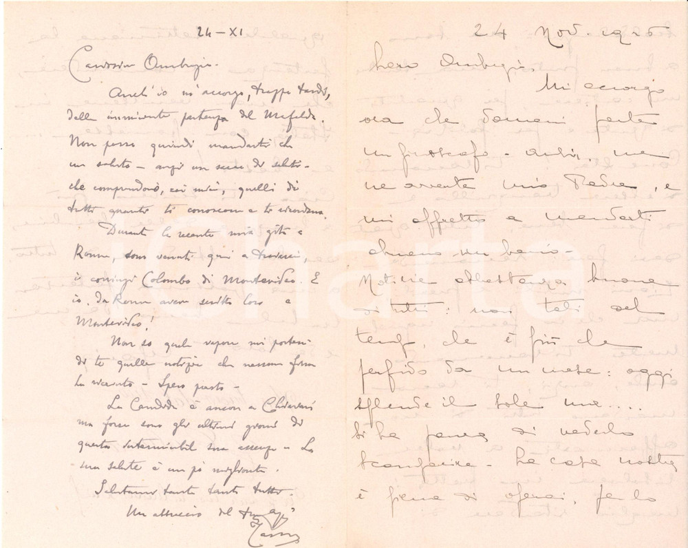 Autografo originale 1926 MILANO Gaetano MORETTI ad Ambrogio ANNONI in partenza Autografo 1