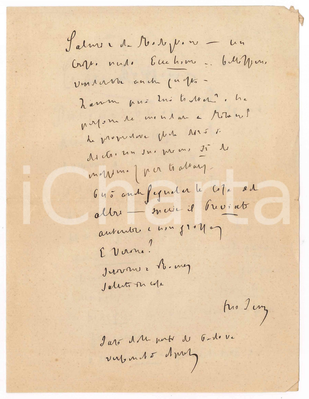 Autografo originale 1925 ca Lettera padre Giovanni SEMERIA sulla vendita di un breviario Autografo 1