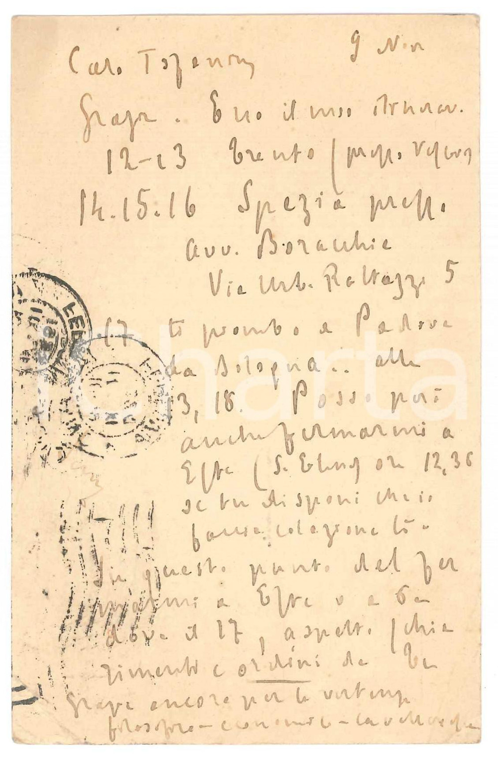 Autografo originale 1924 MILANO Padre Giovanni SEMERIA in viaggio per conferenze  AUTOGRAFO 1