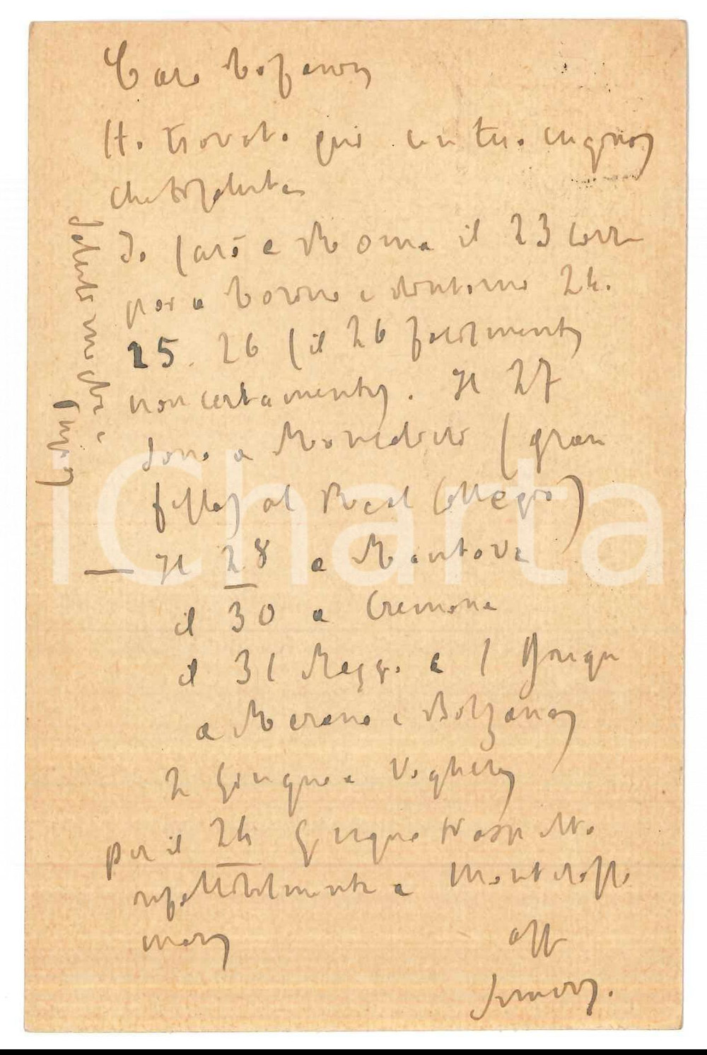Autografo originale 1928 COTRONEI Padre Giovanni SEMERIA  Programma conferenze  AUTOGRAFO 1