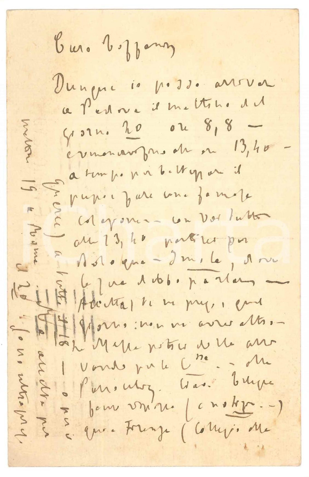 Autografo originale 1926 FIRENZE Padre Giovanni SEMERIA programma visita a Padova AUTOGRAFO 1