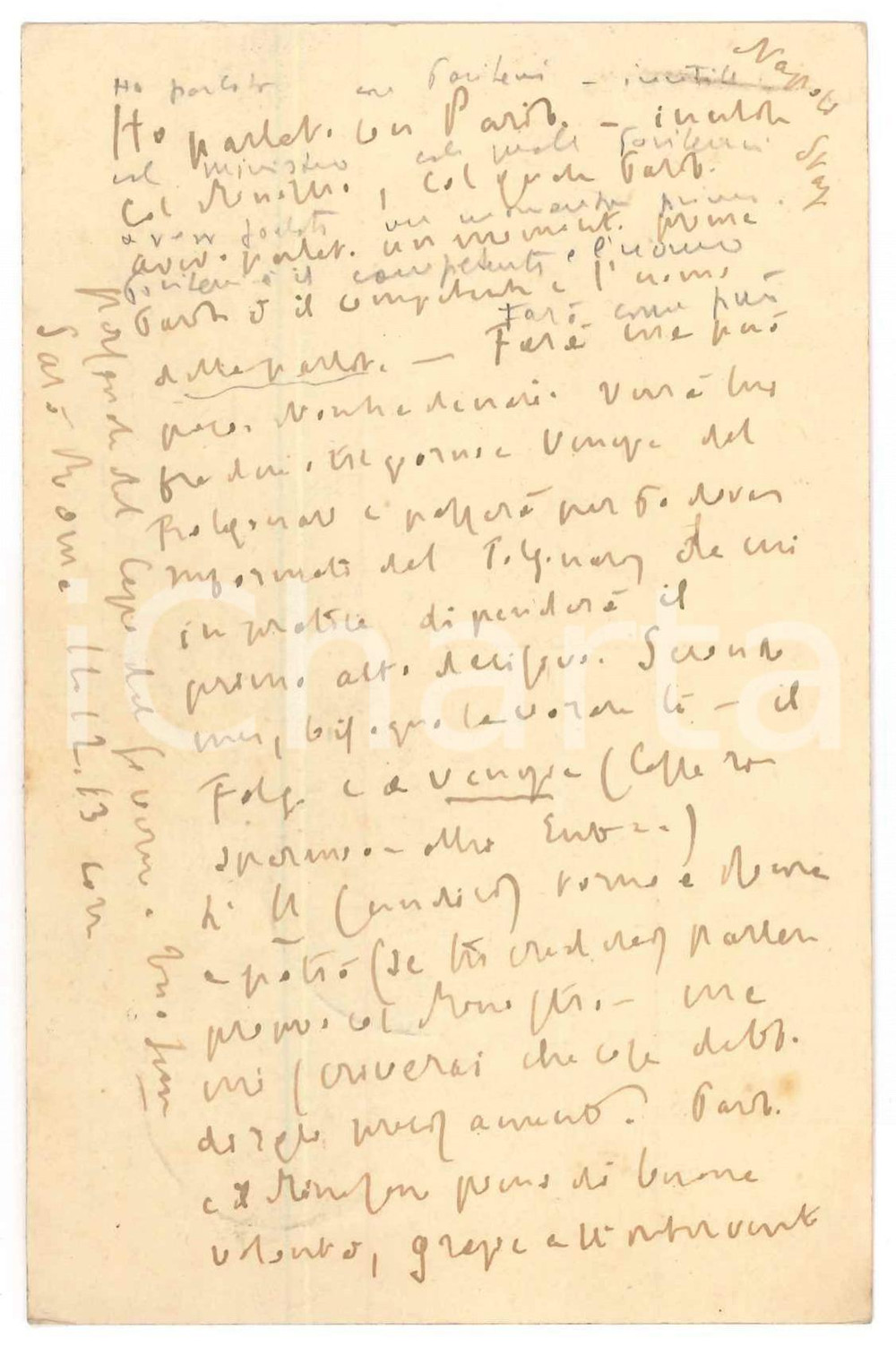 Autografo originale 1930 NAPOLI Padre Giovanni SEMERIA  Cartolina sui prossimi viaggi AUTOGRAFO 1