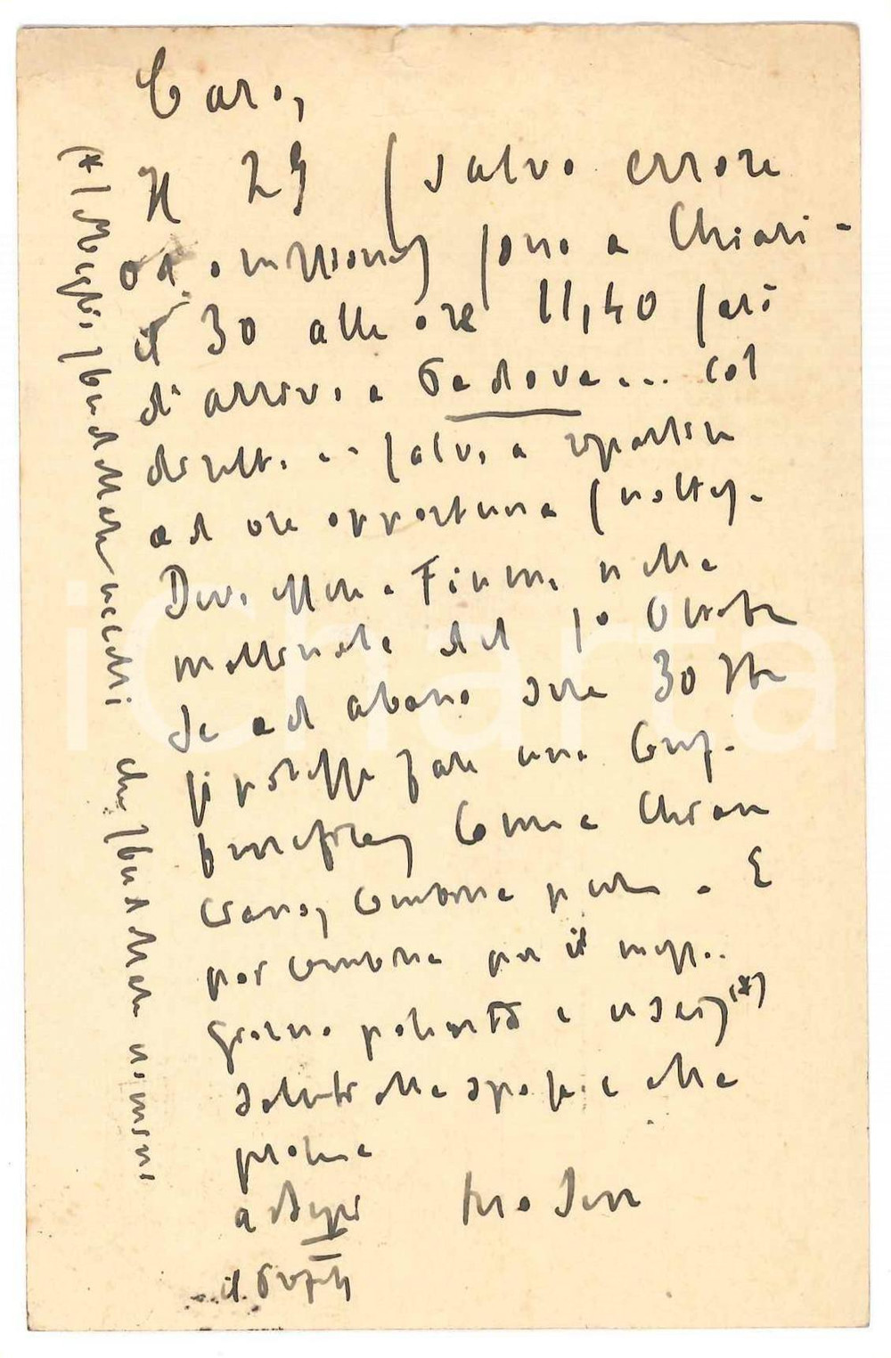 Autografo originale 1926 SALSOMAGGIORE Padre Giovanni SEMERIA  Prossime conferenze  AUTOGRAFO 1