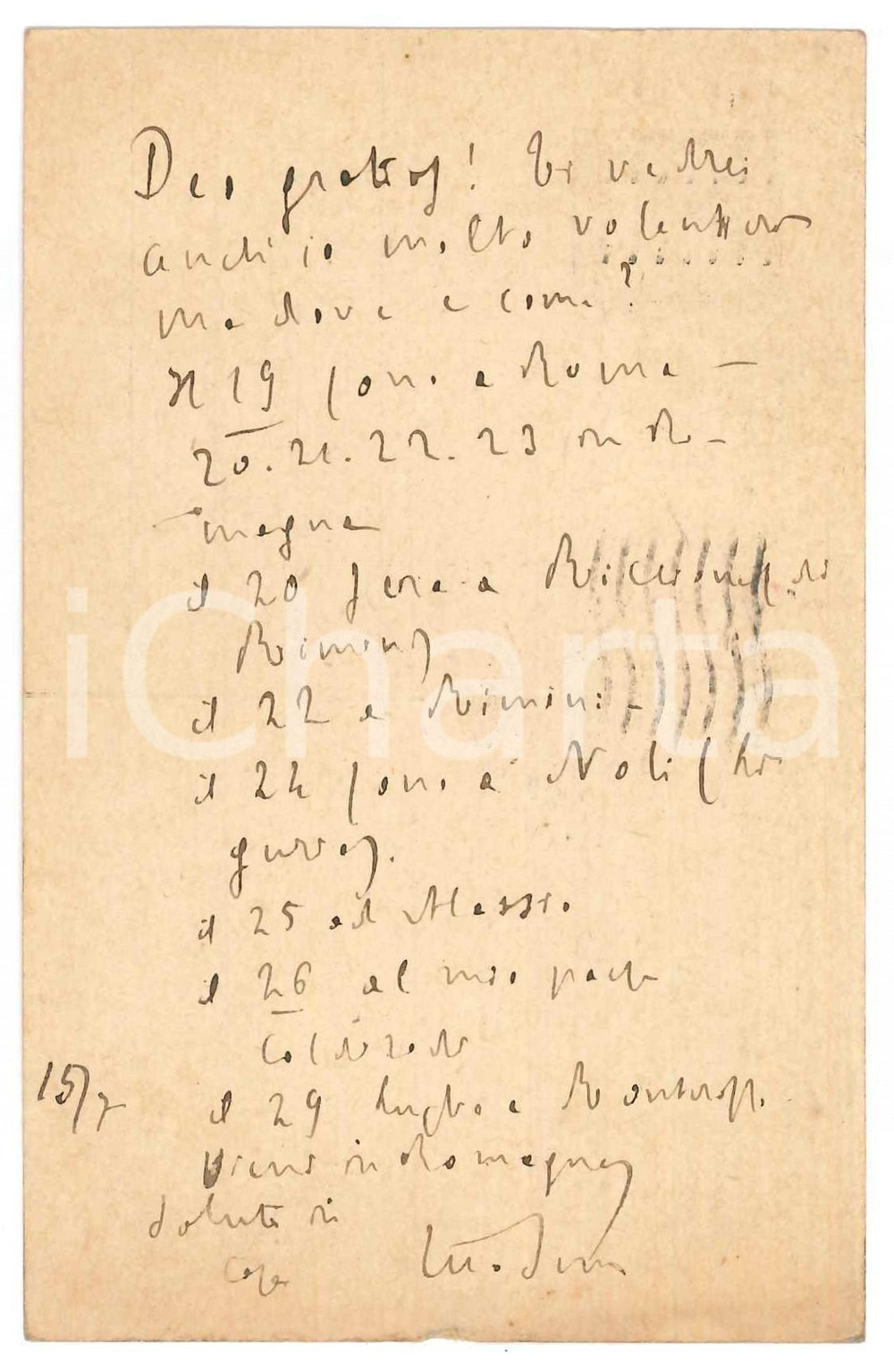 Autografo originale 1926 NAPOLI Padre Giovanni SEMERIA  Programma conferenze  Cartolina AUTOGRAFA 1