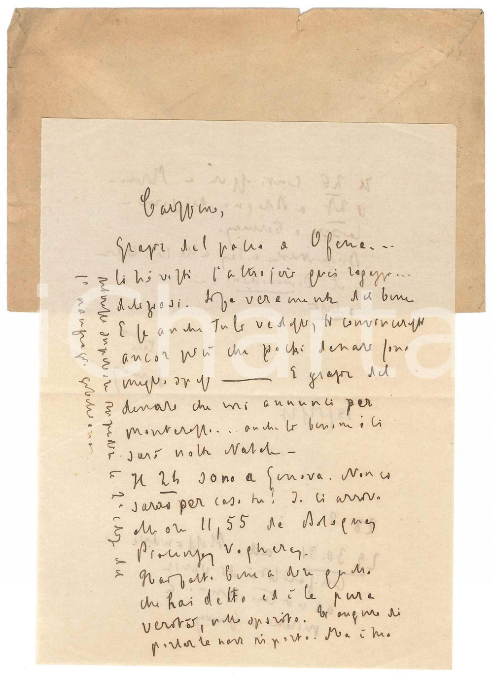 Autografo originale 1927 Padre Giovanni SEMERIA ringrazia per la beneficenza  Lettera autografa 1