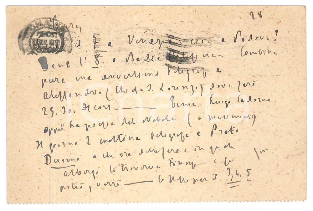 Autografo originale 1925 MILANO Padre Giovanni SEMERIA  Opera Nazionale Orfani Guerra  AUTOGRAFO 1