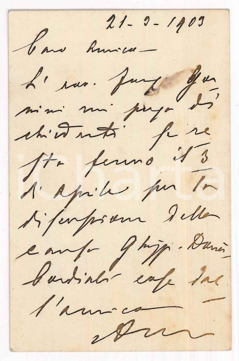 Autografo originale 1909 PADOVA Avv. Antonio MARZOLO  Biglietto da visita AUTOGRAFO 1