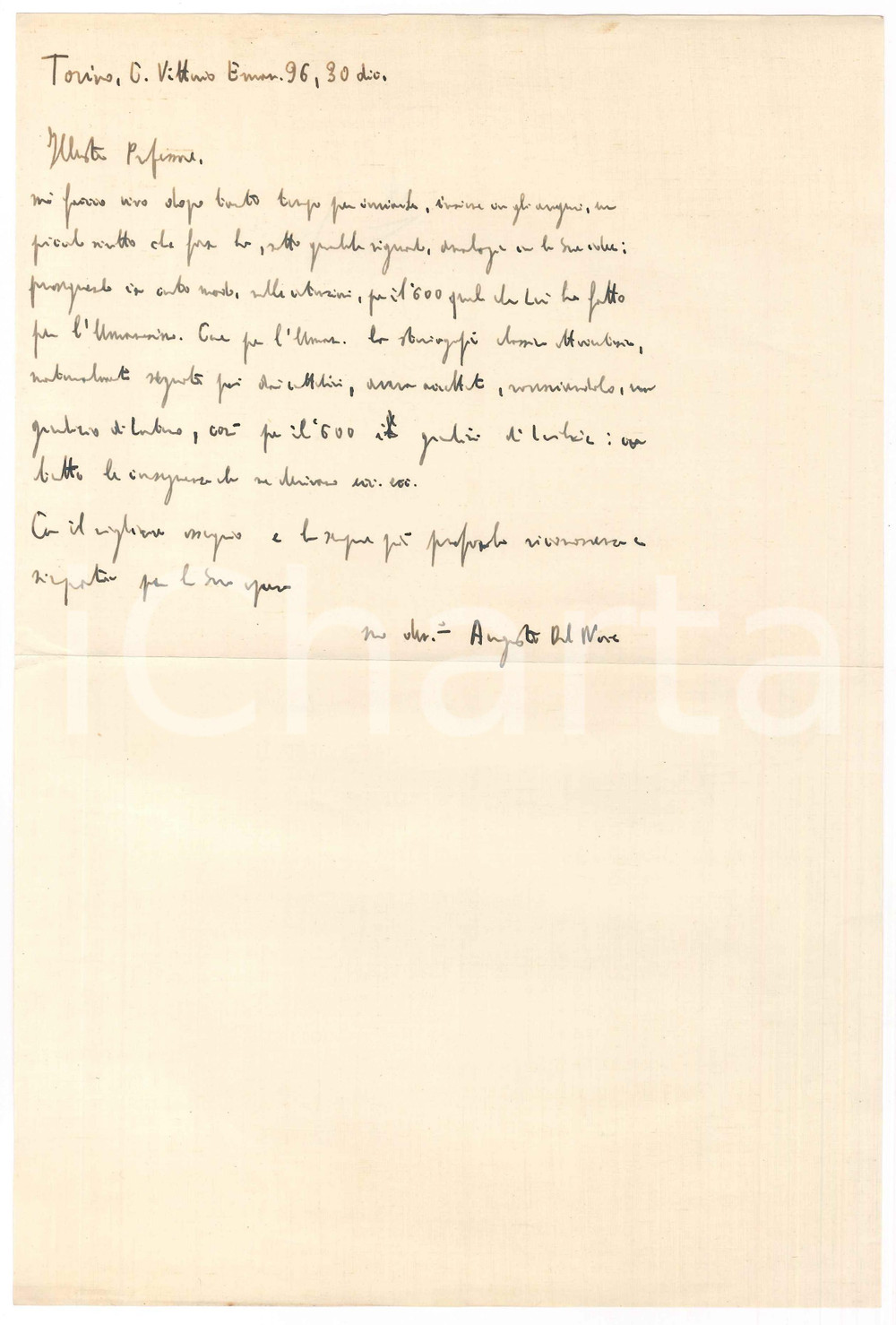 Autografo originale 1950 ca TORINO Lettera Augusto DEL NOCE per invio di uno scritto AUTOGRAFO 1