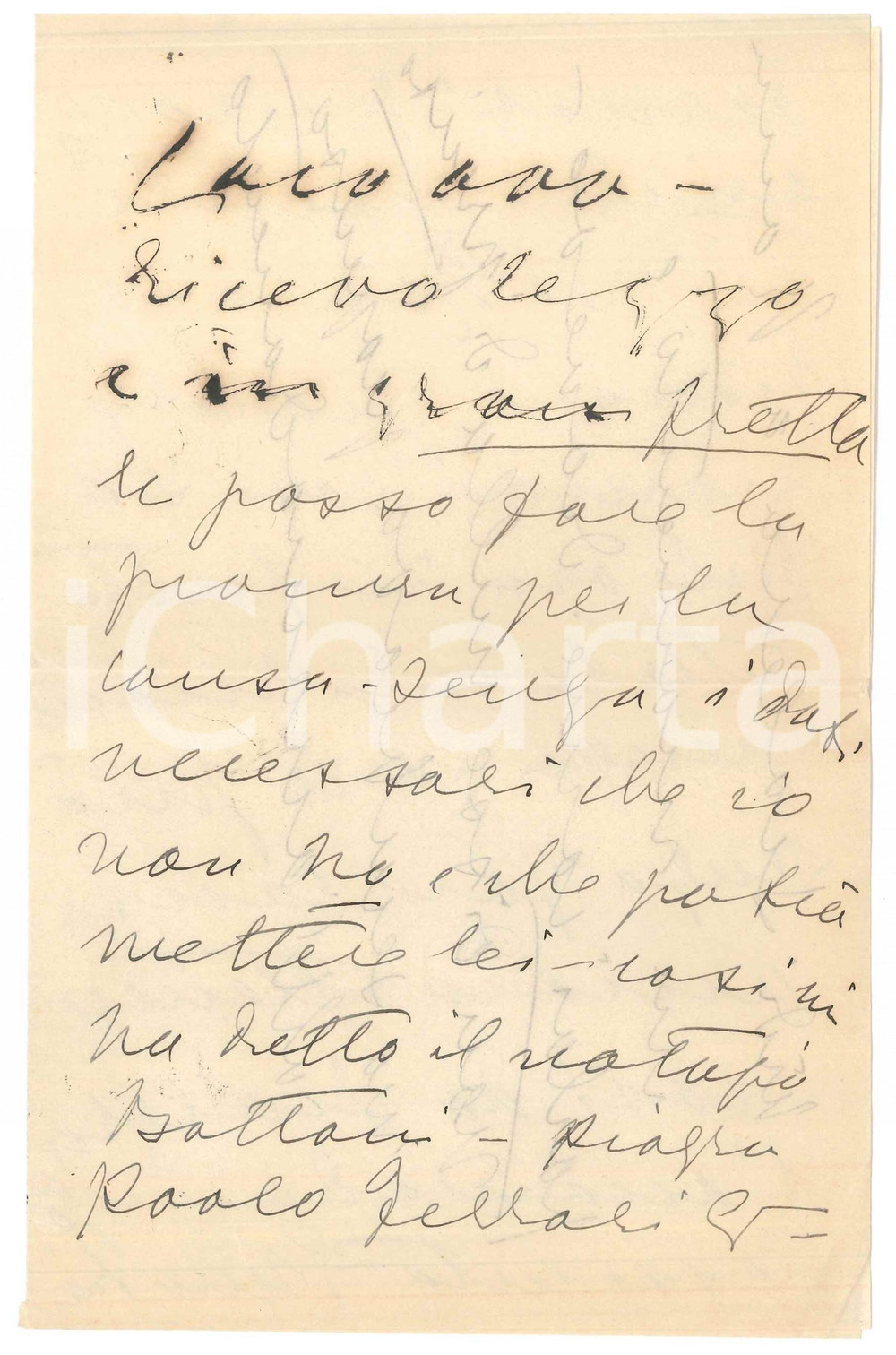 Autografo originale 1950 ca s. l. Lettera Emma GRAMATICA per una causa in corso Autografo 1