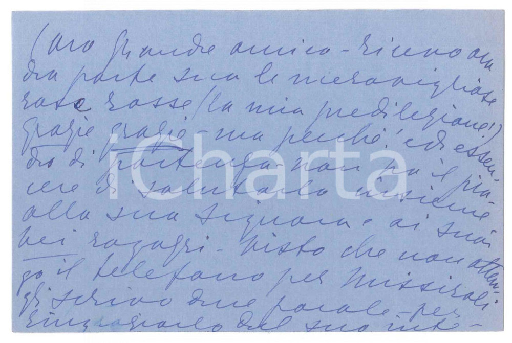 Autografo originale 1950 ca Biglietto Emma GRAMATICA per una causa in corso  Autografo 1