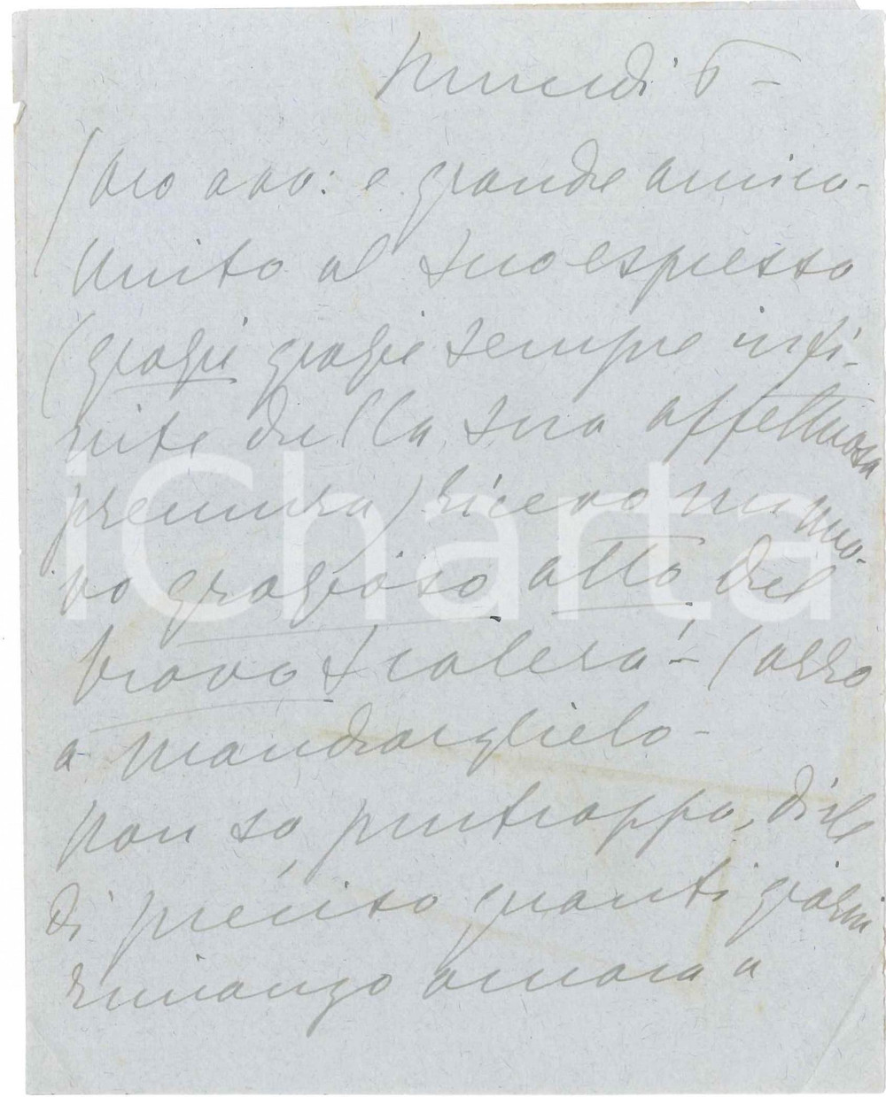 Autografo originale 1950 ca Emma GRAMATICA attende film Miracolo a Milano Lettera AUTOGRAFA 1