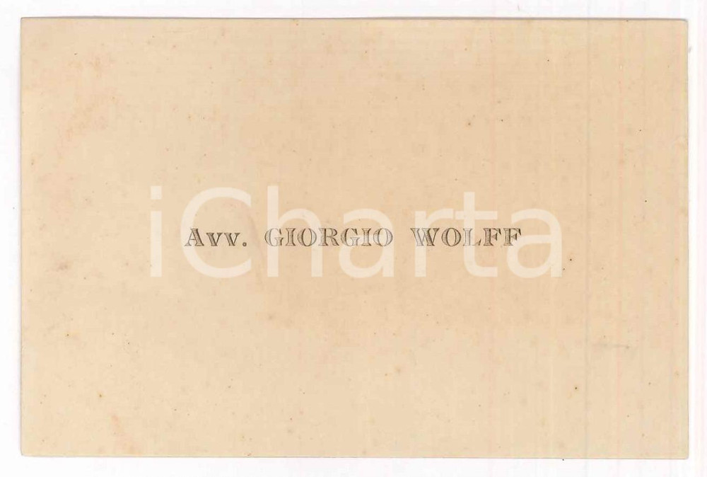 Oggetto da collezione cartaceo 1900 ca PADOVA Avvocato Giorgio WOLFF  Biglietto da visita 1
