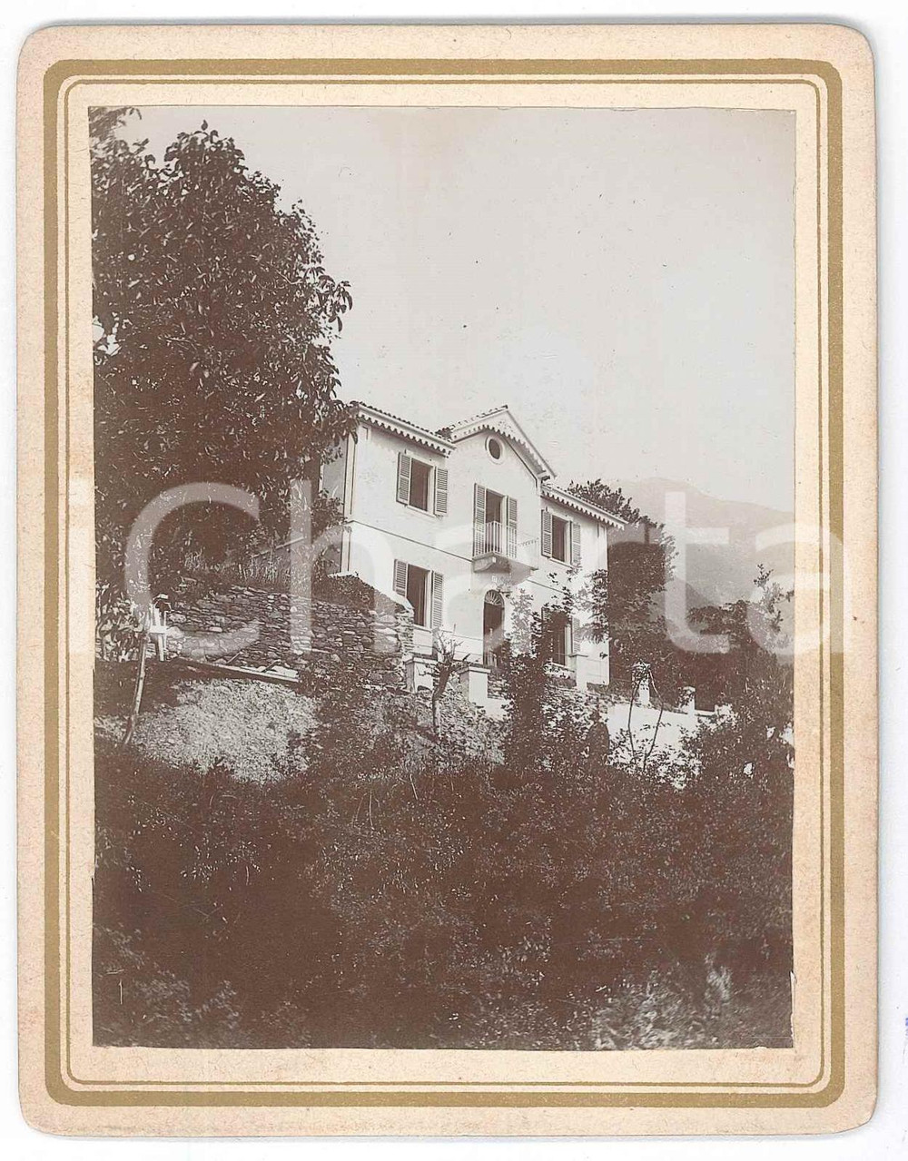 Fotografia d epoca originale 1900 ca ITALIA Una villa in montagna Foto artistica ANIMATA 10x13 cm 1