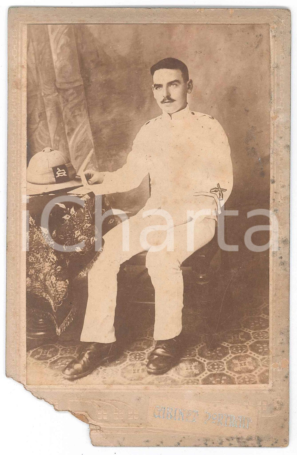 Fotografia d epoca originale 1910 ca ESERCITO  Ufficiale coloniale  Tiratore Foto 11x16 cm 1