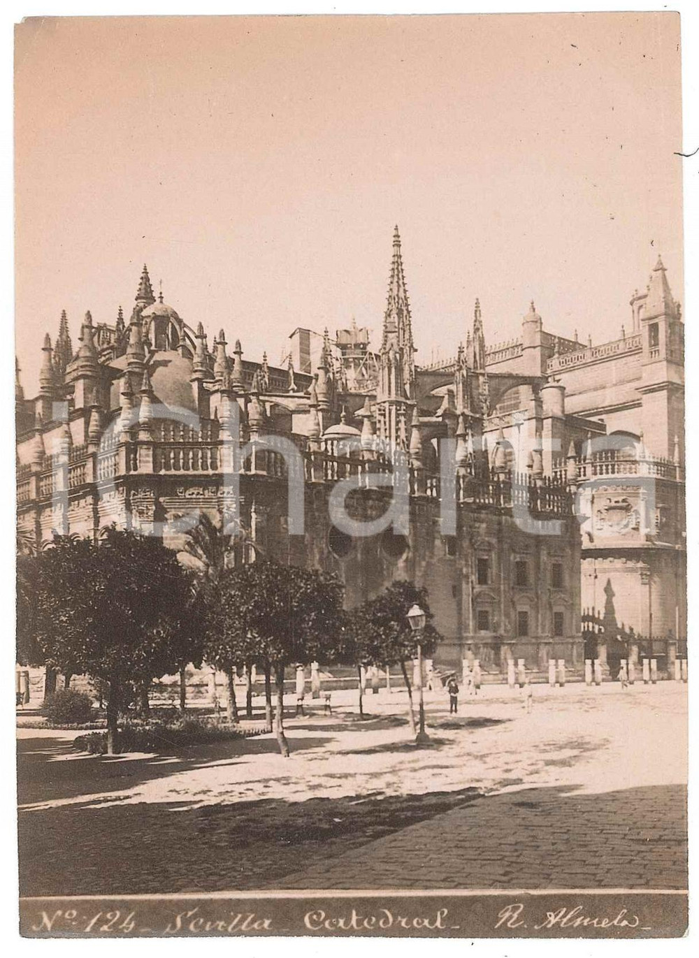 Fotografia d epoca originale 1900 ca SEVILLA ESPAÃ‘A Catedral Foto RamÃ³n ALMELA 10x13 cm 1