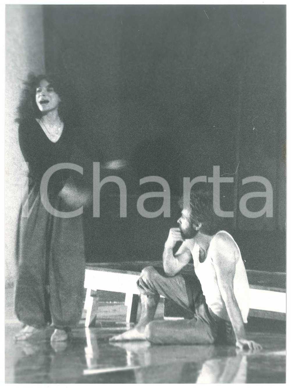Fotografia d epoca originale 1984 TEATRO Prove Aminta Torquato TASSO Antonio ZANOLETTI Claudia FRATAGNOLI 1