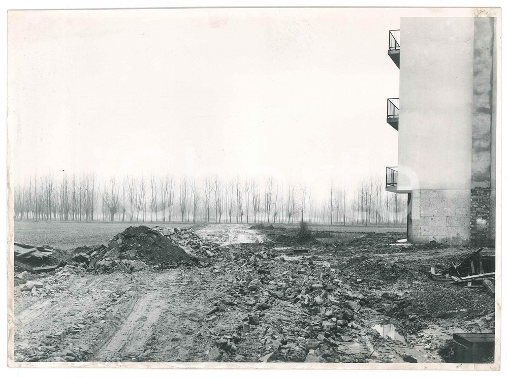 Fotografia d epoca originale 1960 ca PAVIA  Case Popolari  Cantiere 3 Fotografia 24x18 cm 1