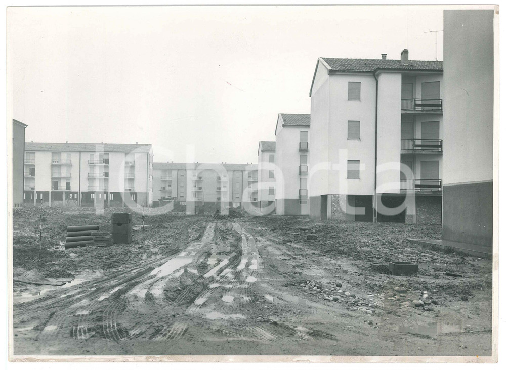 Fotografia d epoca originale 1960 ca PAVIA  Case Popolari  Cantiere 5 Fotografia 24x18 cm 1