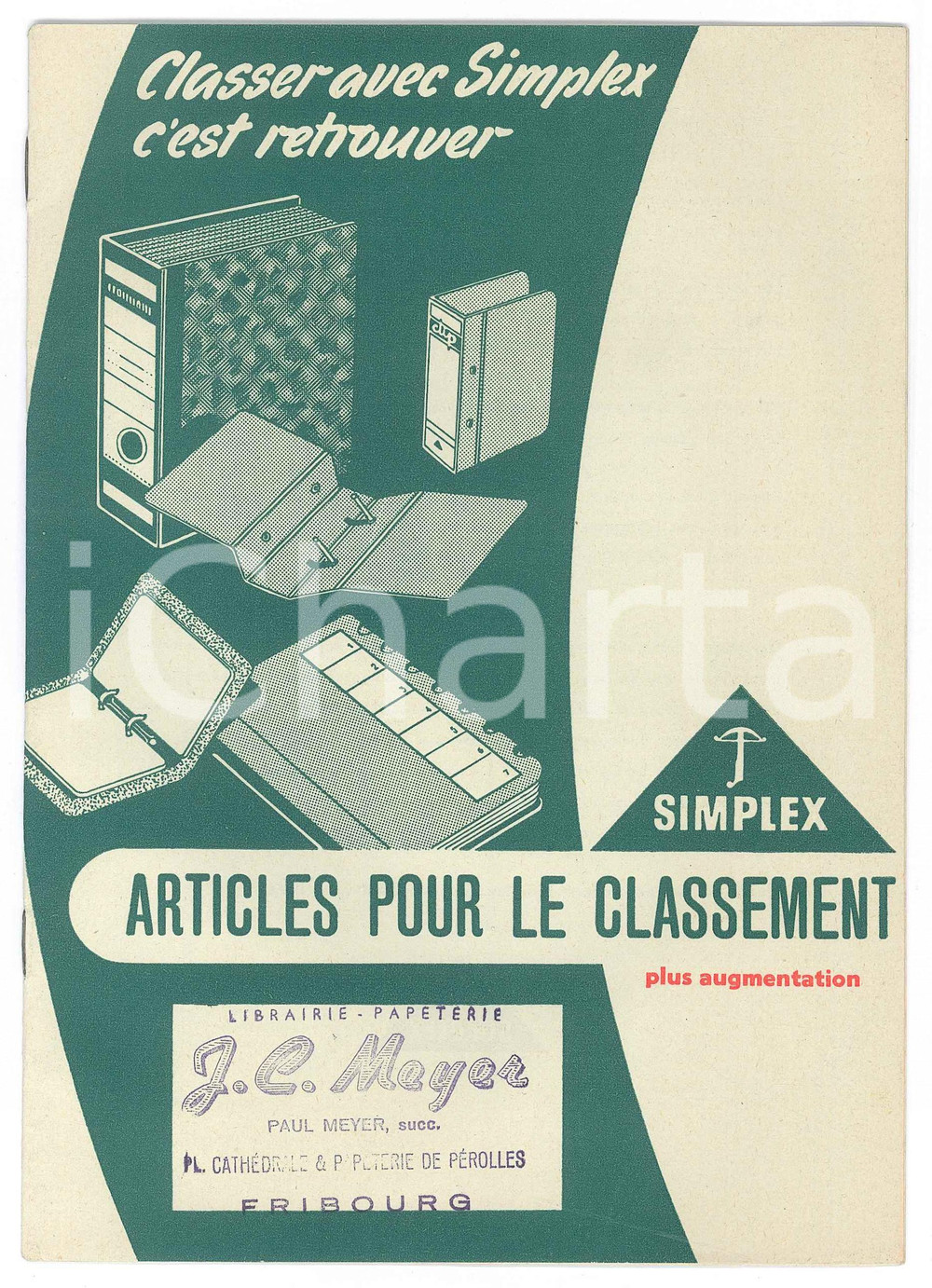 Materiale pubblicitario d’epoca 1952 BELGIQUE  SIMPLEX  Articles pour le classement  Brochure ILLUSTREE 1