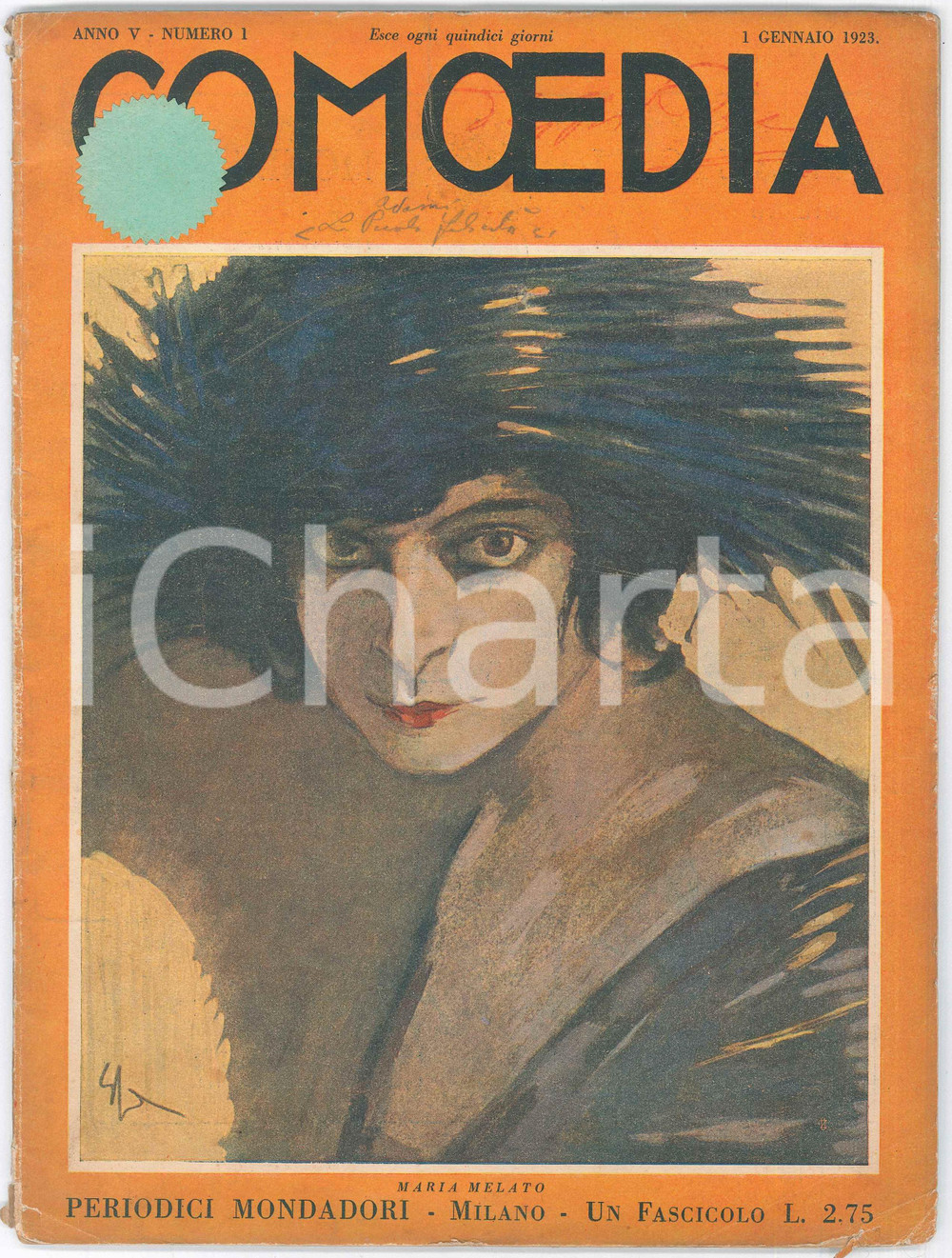 Giornale, rivista storica 1923 COMOEDIA La piccola felicitÃ   Maria Melato Rivista anno V nÂ° 1 1
