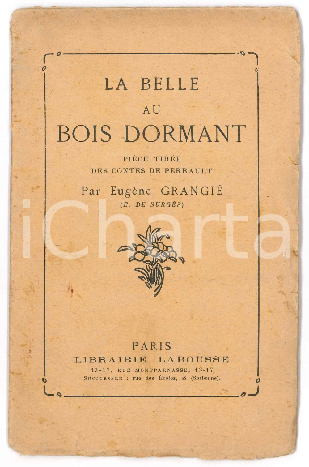 1910 ca EugÃ¨ne GRANGIE' La belle au bois dormant - Dessins Fernand Fau *LAROUSSE Pubblicazione spillata, originale d'epoca.PAGINE: 35  FAIR/discreto buone condizioni interne, ma ingiallimenti, lievi macchie e piccoli strappi in copertina  originale e autentica 1