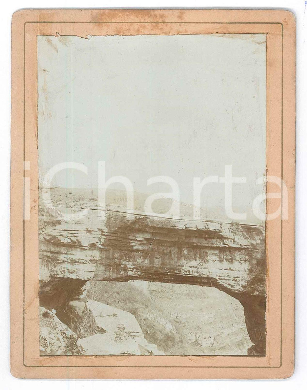 Fotografia d epoca originale 1900 ca VENETO  Rocce carsiche  PONTE DI VEJA  Foto anonima 10x13 cm 1