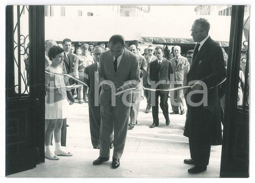 Fotografia d epoca originale 1950 ca VALEGGIO SUL MINCIO VR Inaugurazione di edificio Foto 15x10 cm 1