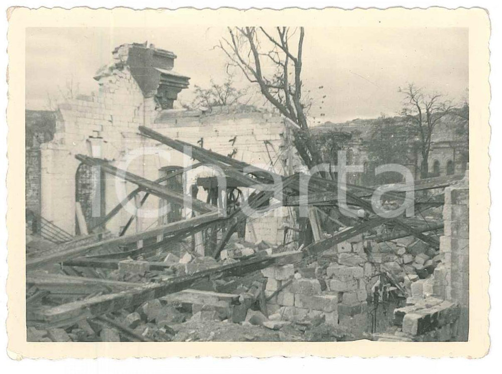 Fotografia d epoca originale 1942 WW2 CRIMEA  SEVASTOPOL  Stazione centrale distrutta Foto 9x6 cm 1